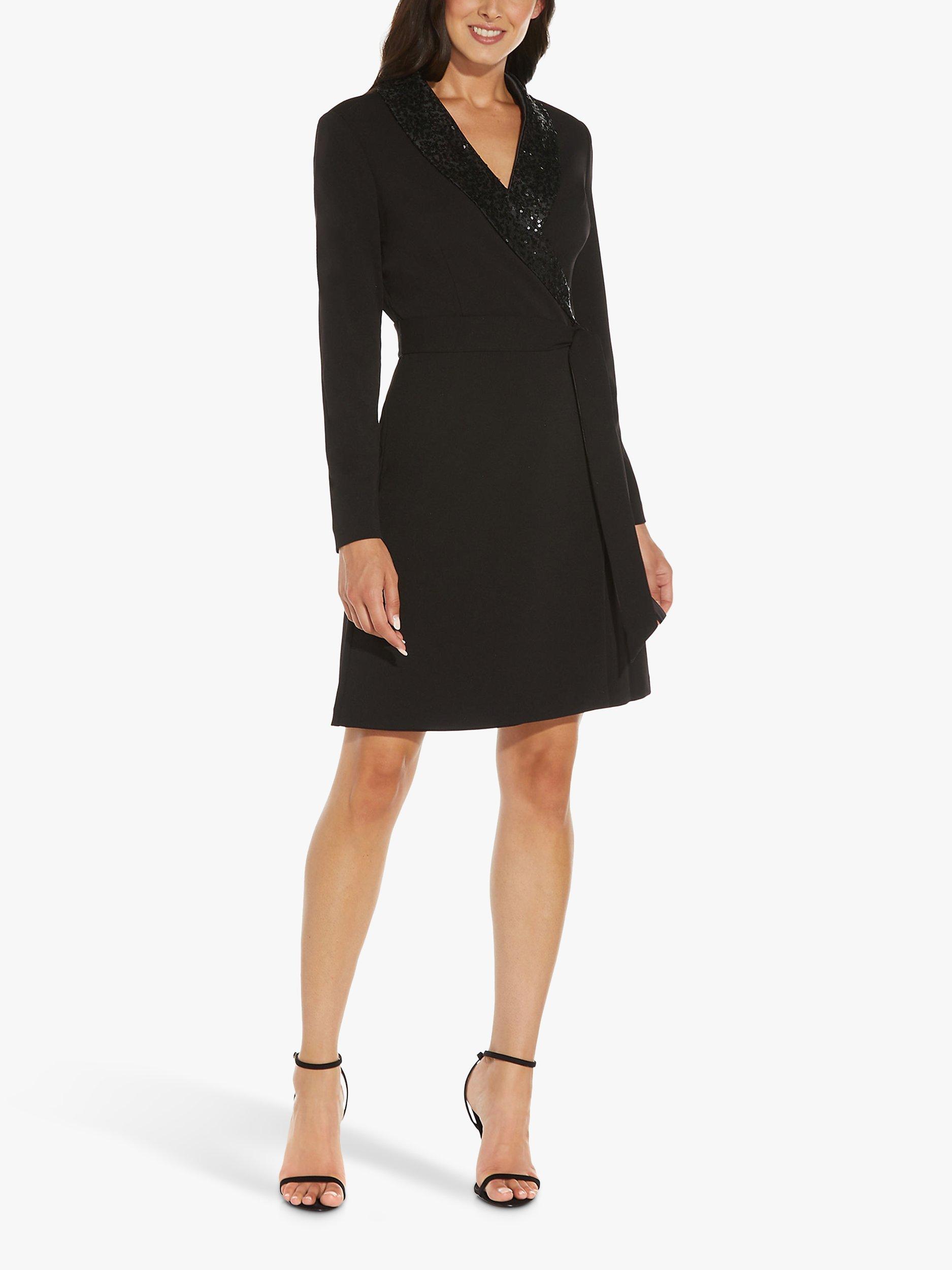 Product image 4 of 6, which shows Adrianna Papell Sequin Collar Tuxedo Dress, Black, 6