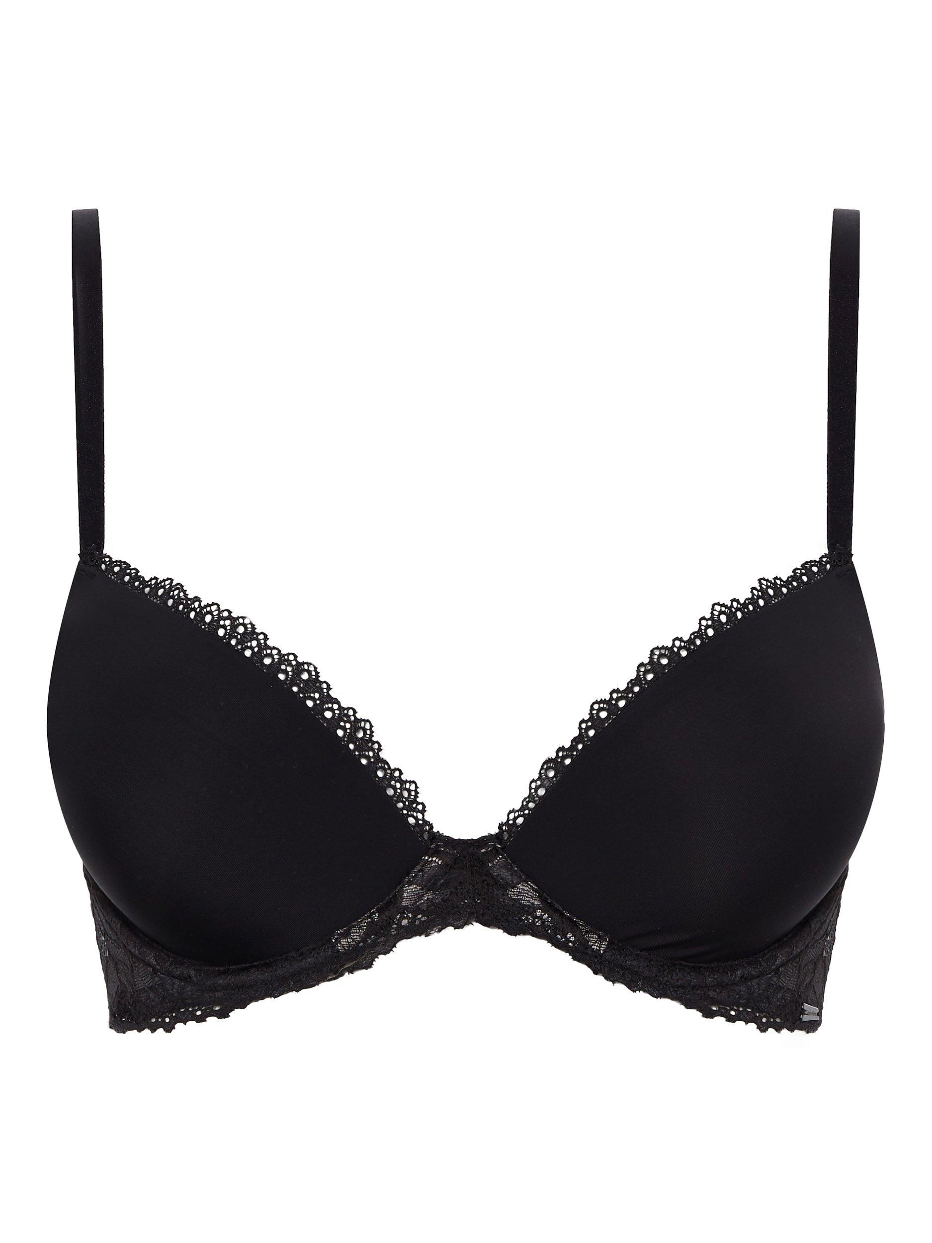 Product image 3 of 6, which shows Calvin Klein Seductive Comfort Lotus Lift Demi Bra, Black, 30C