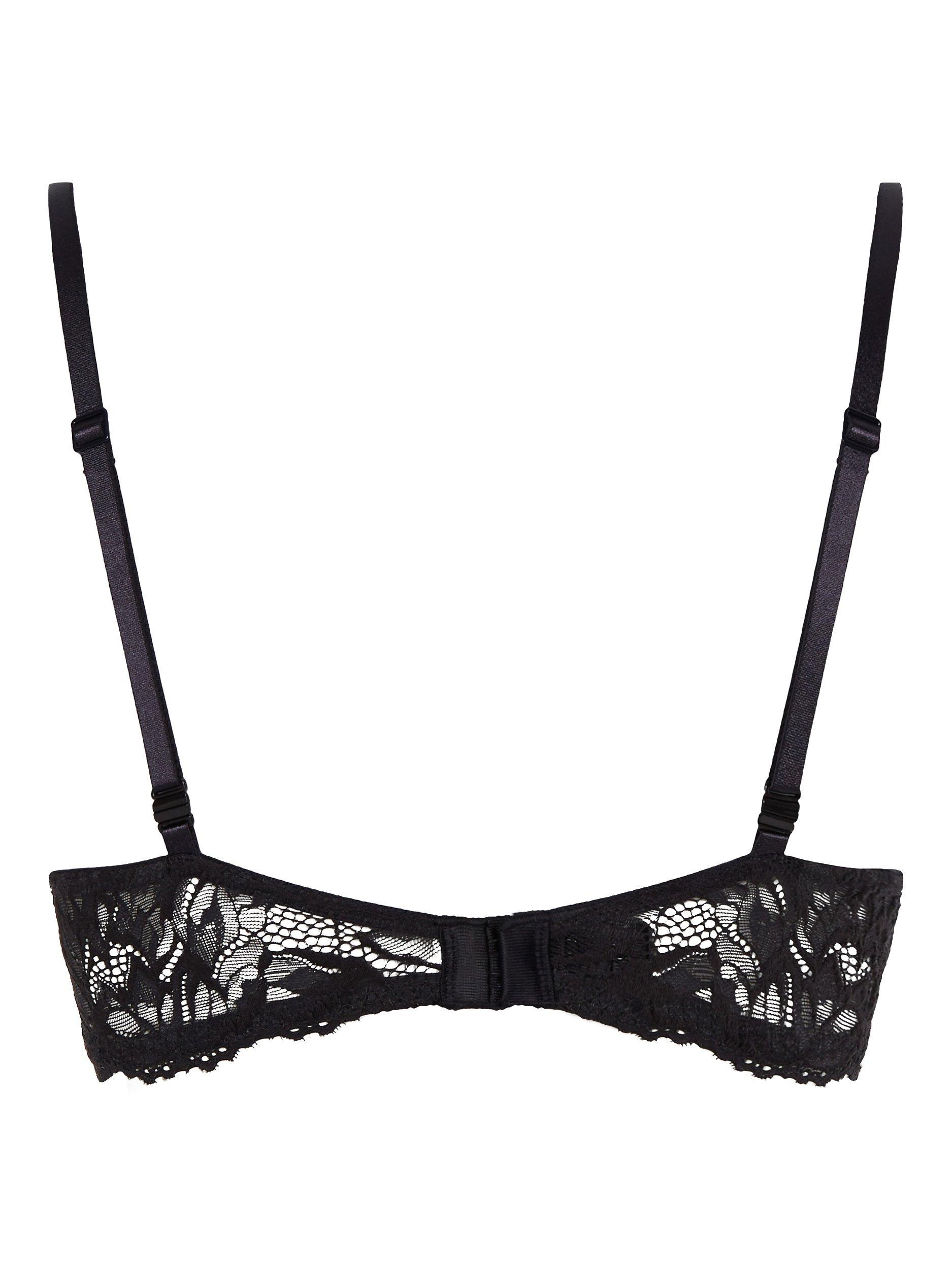 Product image 4 of 6, which shows Calvin Klein Seductive Comfort Lotus Lift Demi Bra, Black, 30C