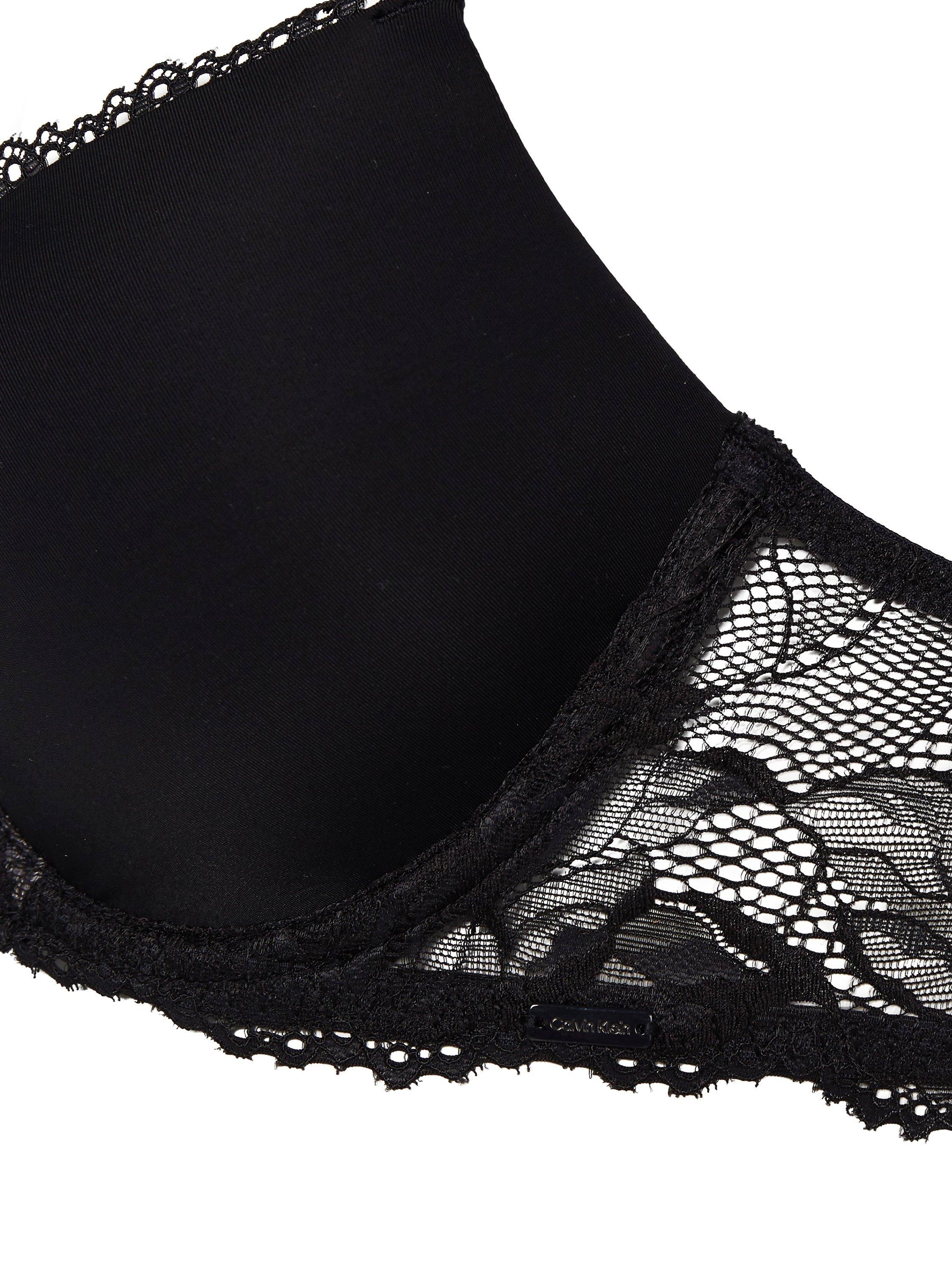 Product image 6 of 6, which shows Calvin Klein Seductive Comfort Lotus Lift Demi Bra, Black, 30C