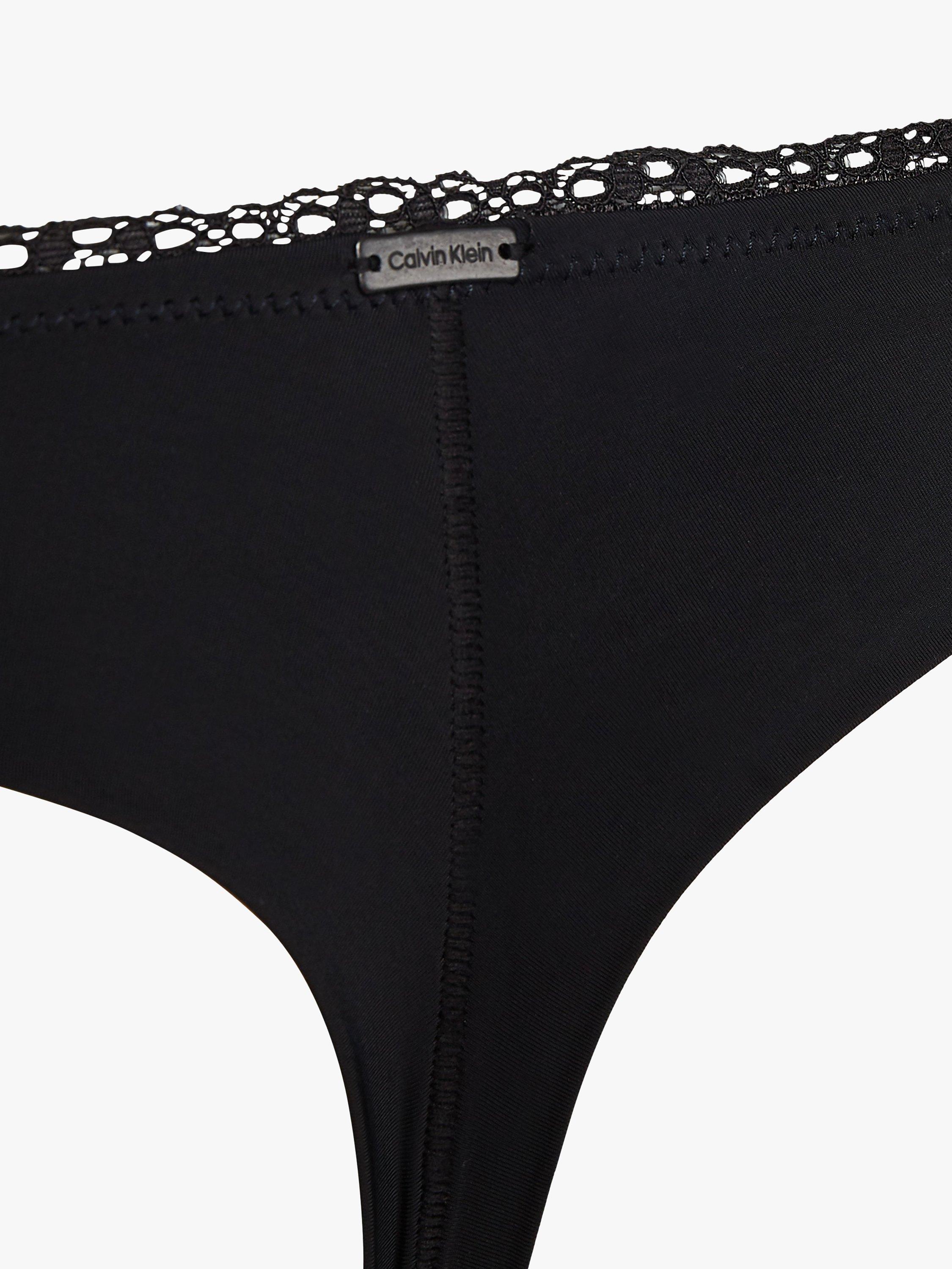 Calvin Klein Seductive Comfort Thong, Black, XS