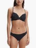 Calvin Klein Seductive Comfort Lace Trim Bikini Knickers, Black