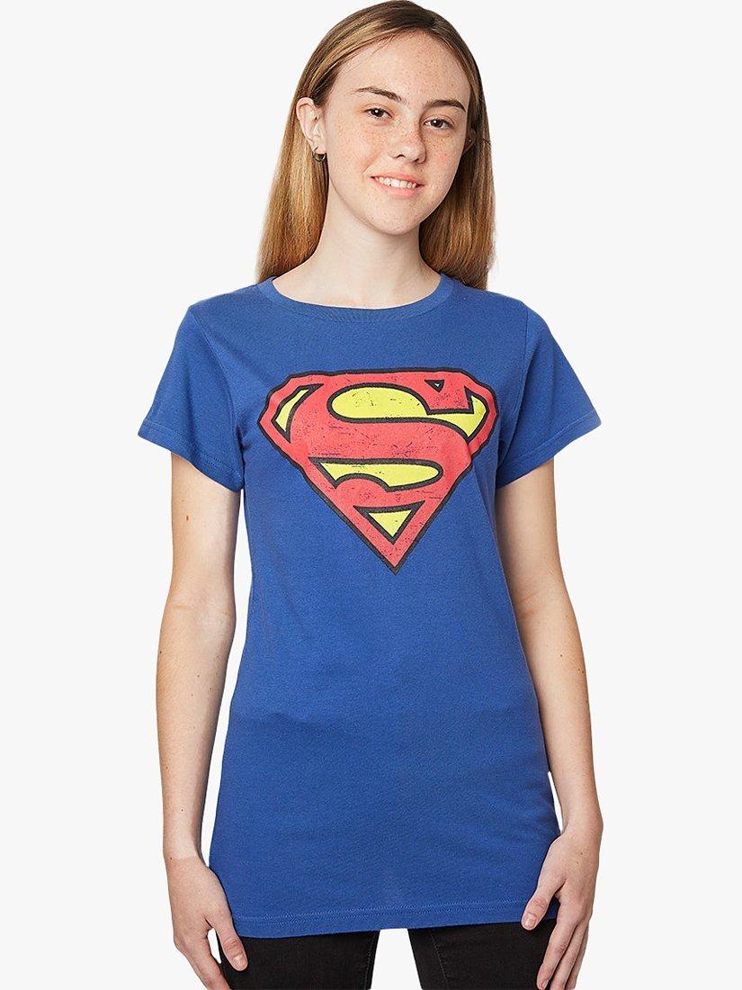 Fabric Flavours Superman Logo Fitted T-Shirt, Blue