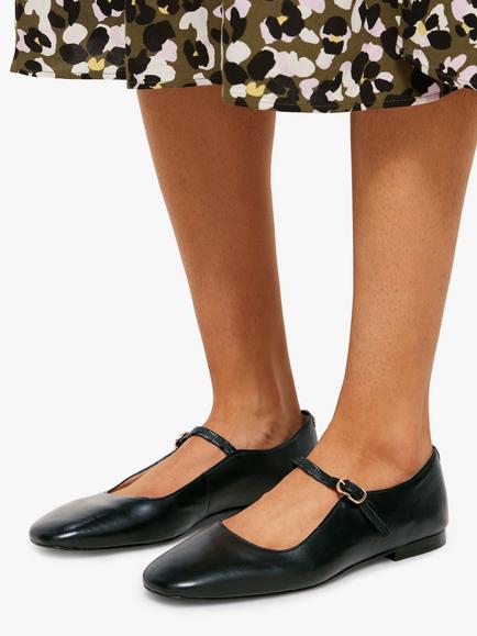 John Lewis Harrietta Mary Jane Leather Pumps - view 2, Black