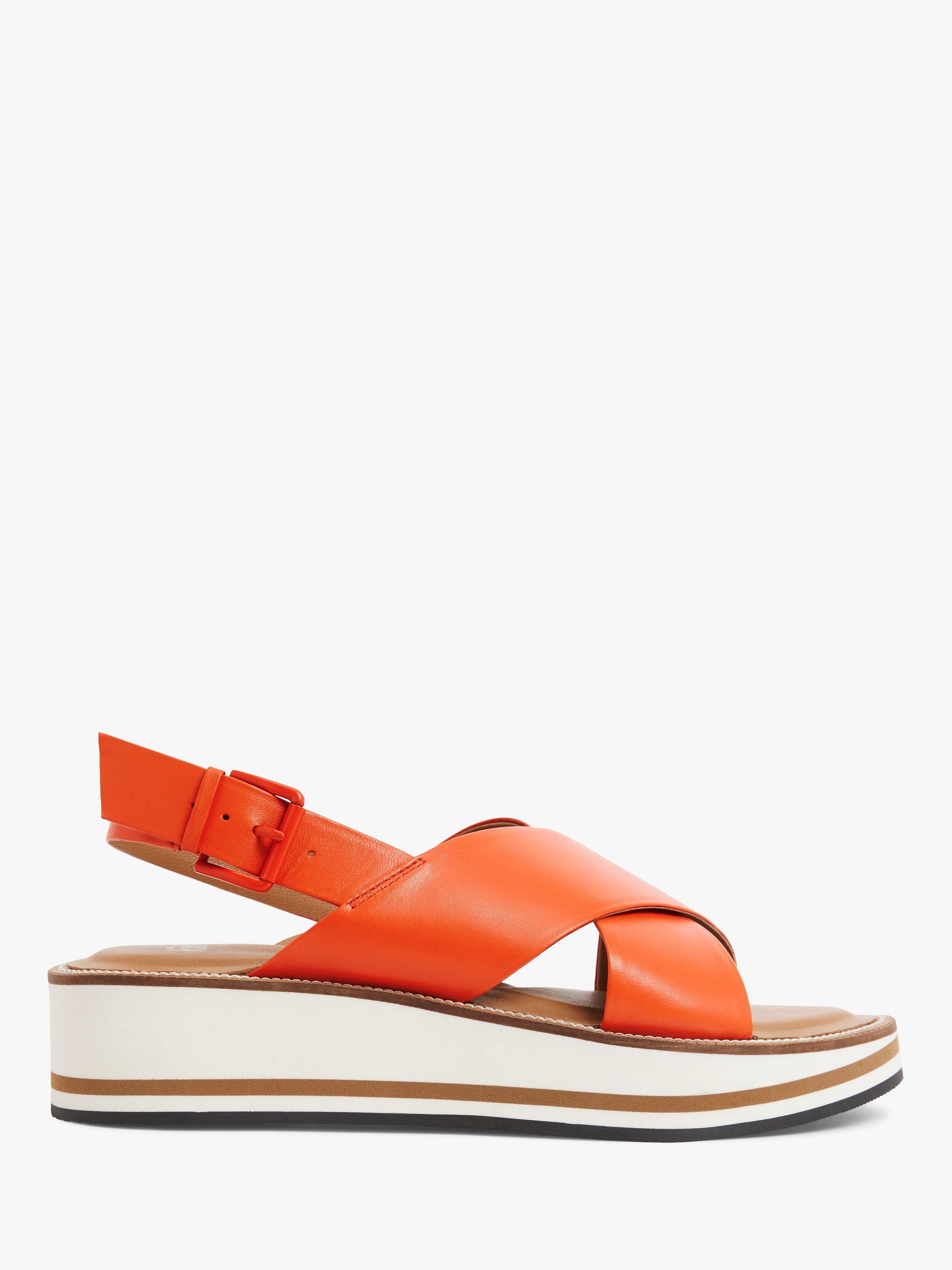 Kin Lassey Leather Cross Strap Flatform Sandals