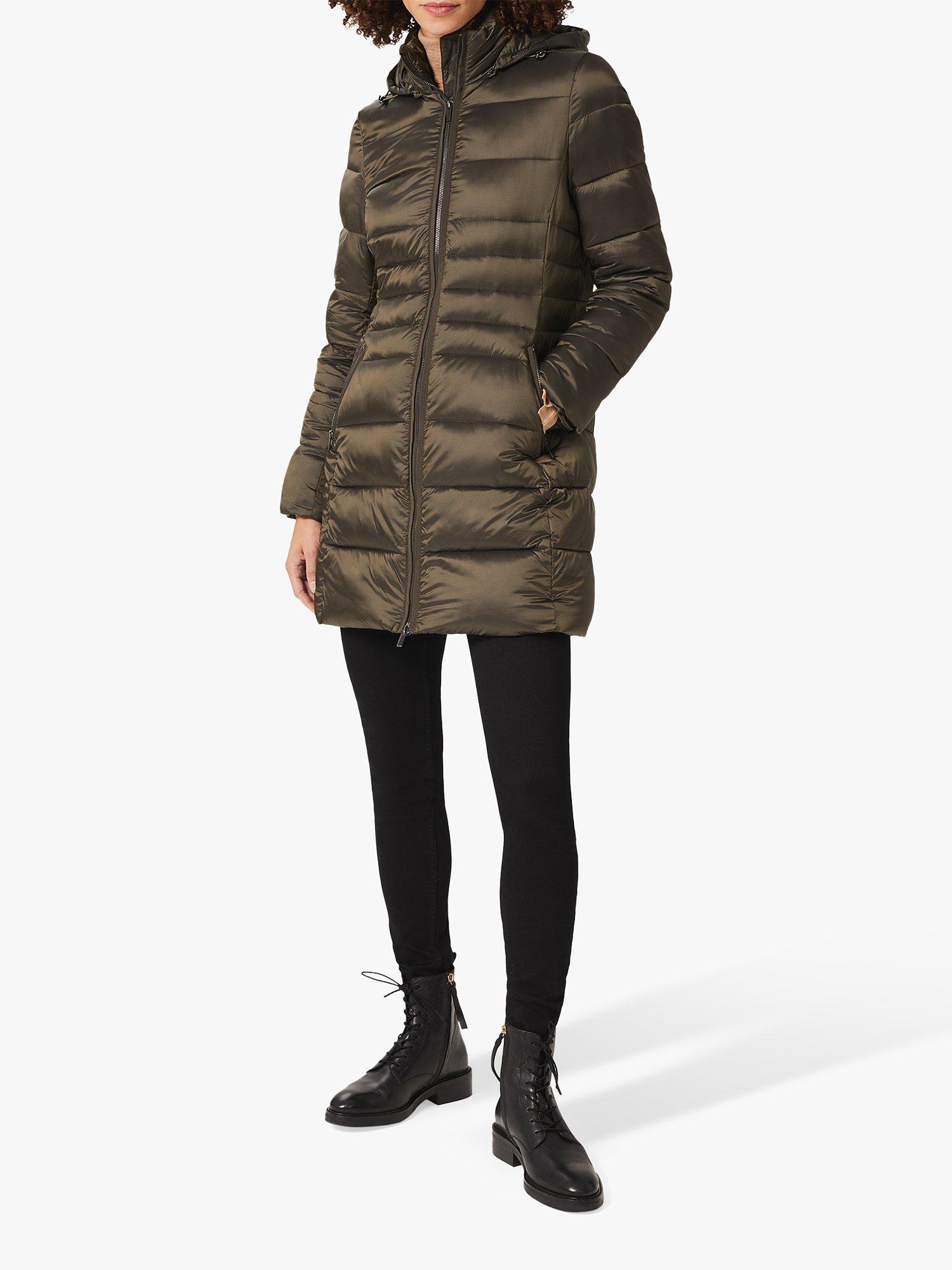 Hobbs Danika Quilted Coat, Dark Olive