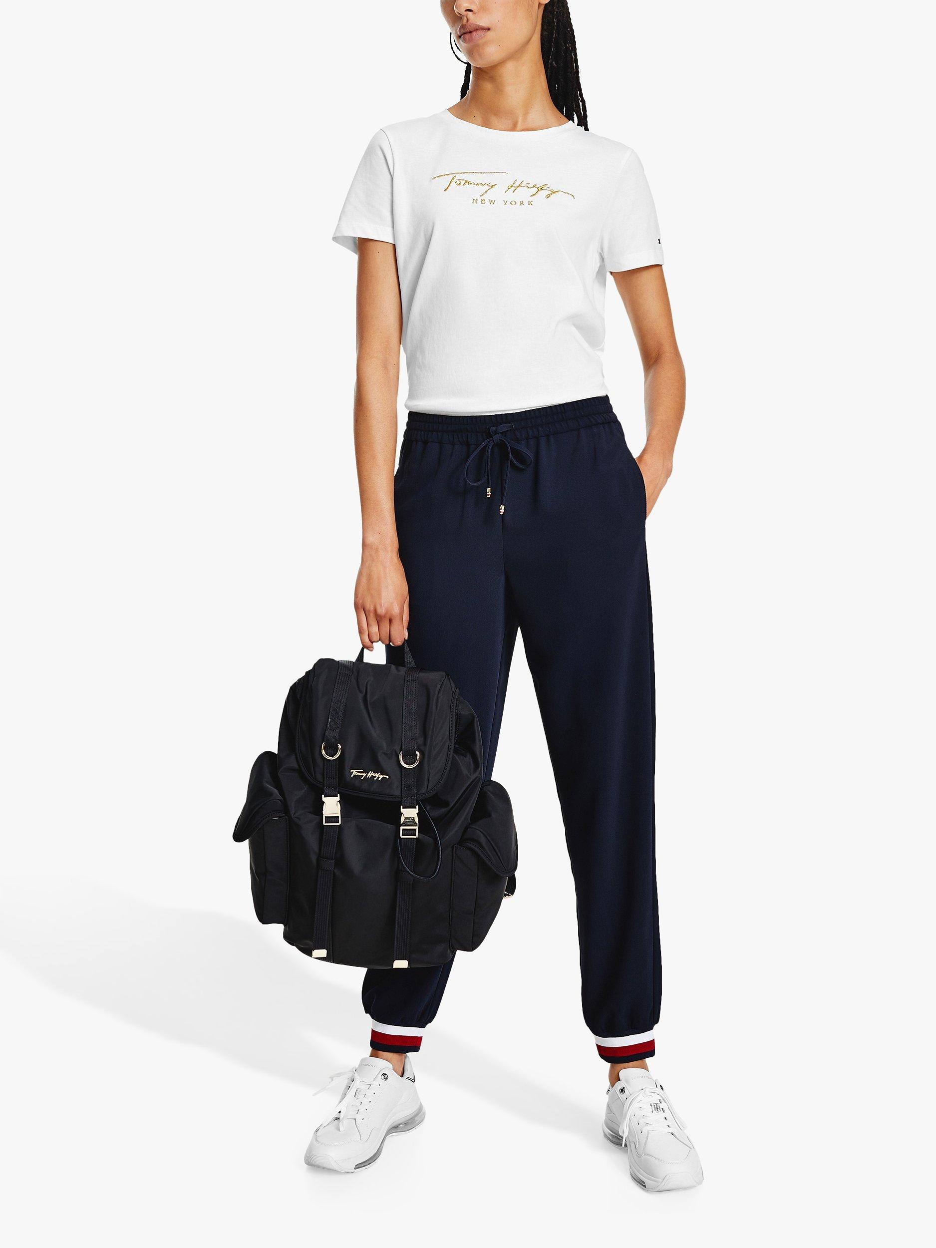 Tommy Hilfiger Embossed Organic Cotton Logo T-Shirt, White