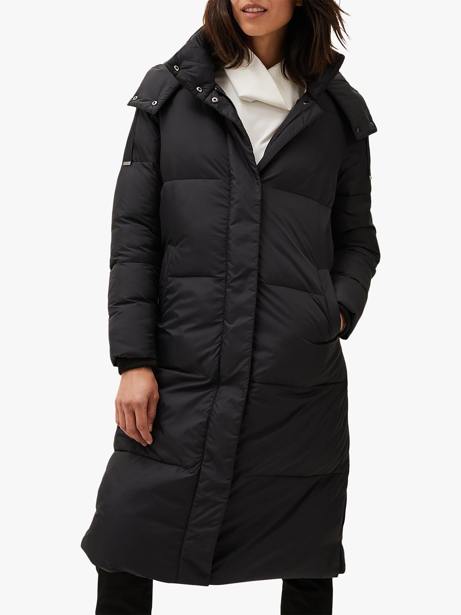 Phase Eight Shona Knee Length Quilted Coat, Black