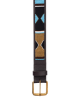 KOY Maasai Mwezi Wide Belt, Turquoise/Gold