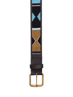 KOY Maasai Mwezi Wide Belt, Turquoise/Gold - view 2, Turquoise/Gold