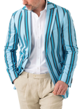 KOY Kikoy Striped Blazer, Turquoise