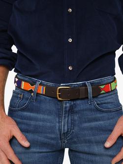 KOY Maasai Jua Narrow Belt, Red/Yellow - view 2, Red/Yellow