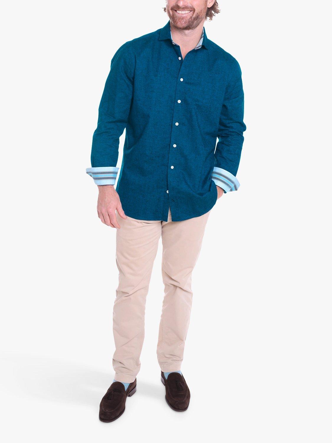 Product image 2 of 8, which shows KOY Cheza Cotton Linen Shirt, Navy, S