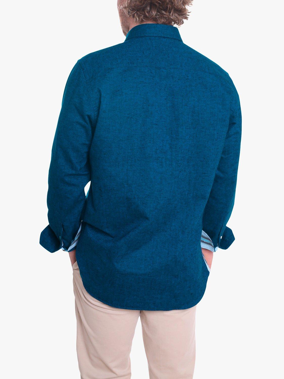 Product image 3 of 8, which shows KOY Cheza Cotton Linen Shirt, Navy, S