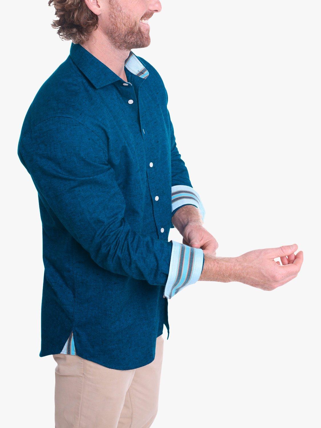 Product image 5 of 8, which shows KOY Cheza Cotton Linen Shirt, Navy, S