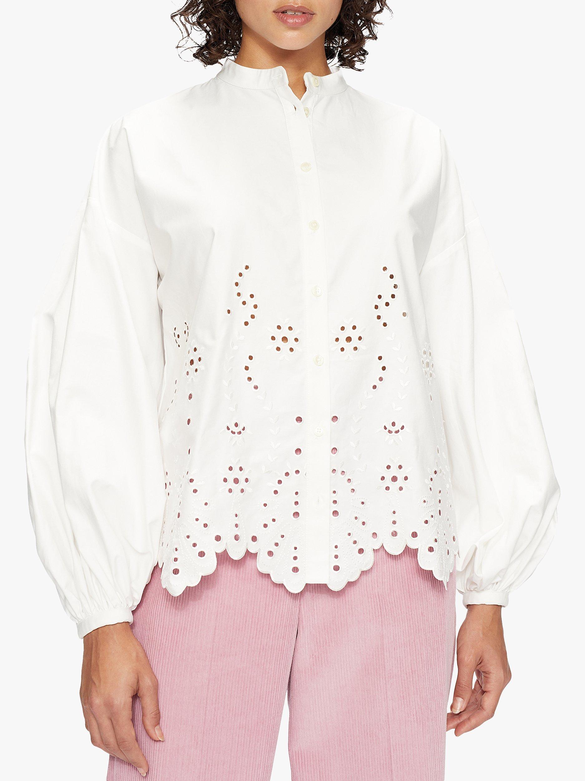 Ted Baker Itala Broderie Anglaise Cotton Shirt, White