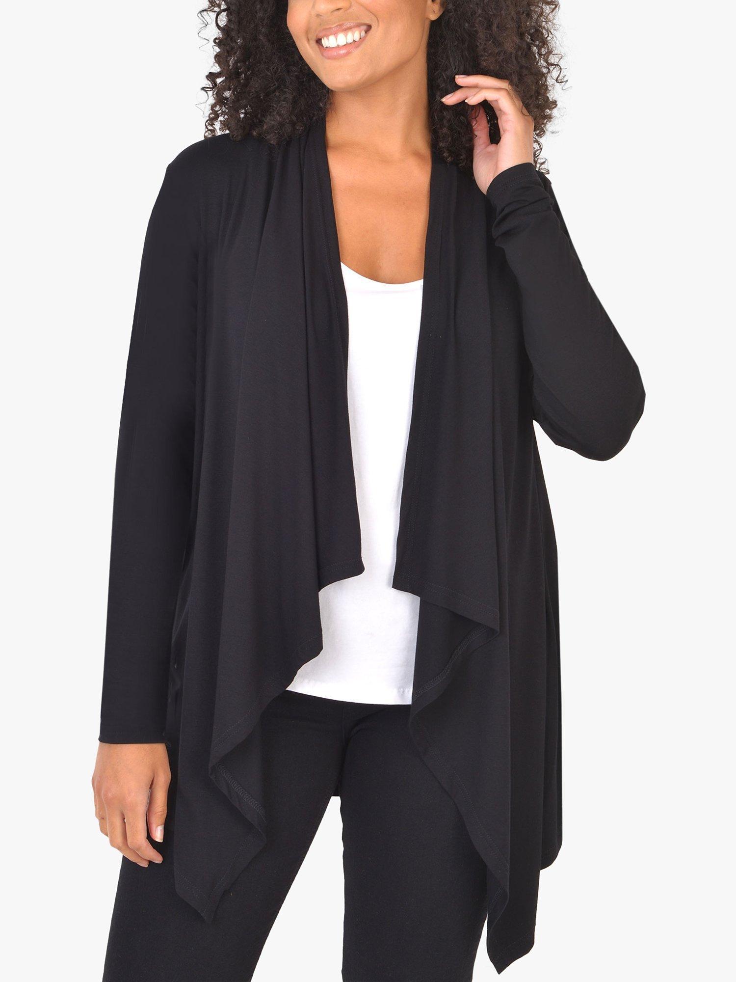 Live Unlimited Curve Hanky Hem Jersey Cardigan, Black
