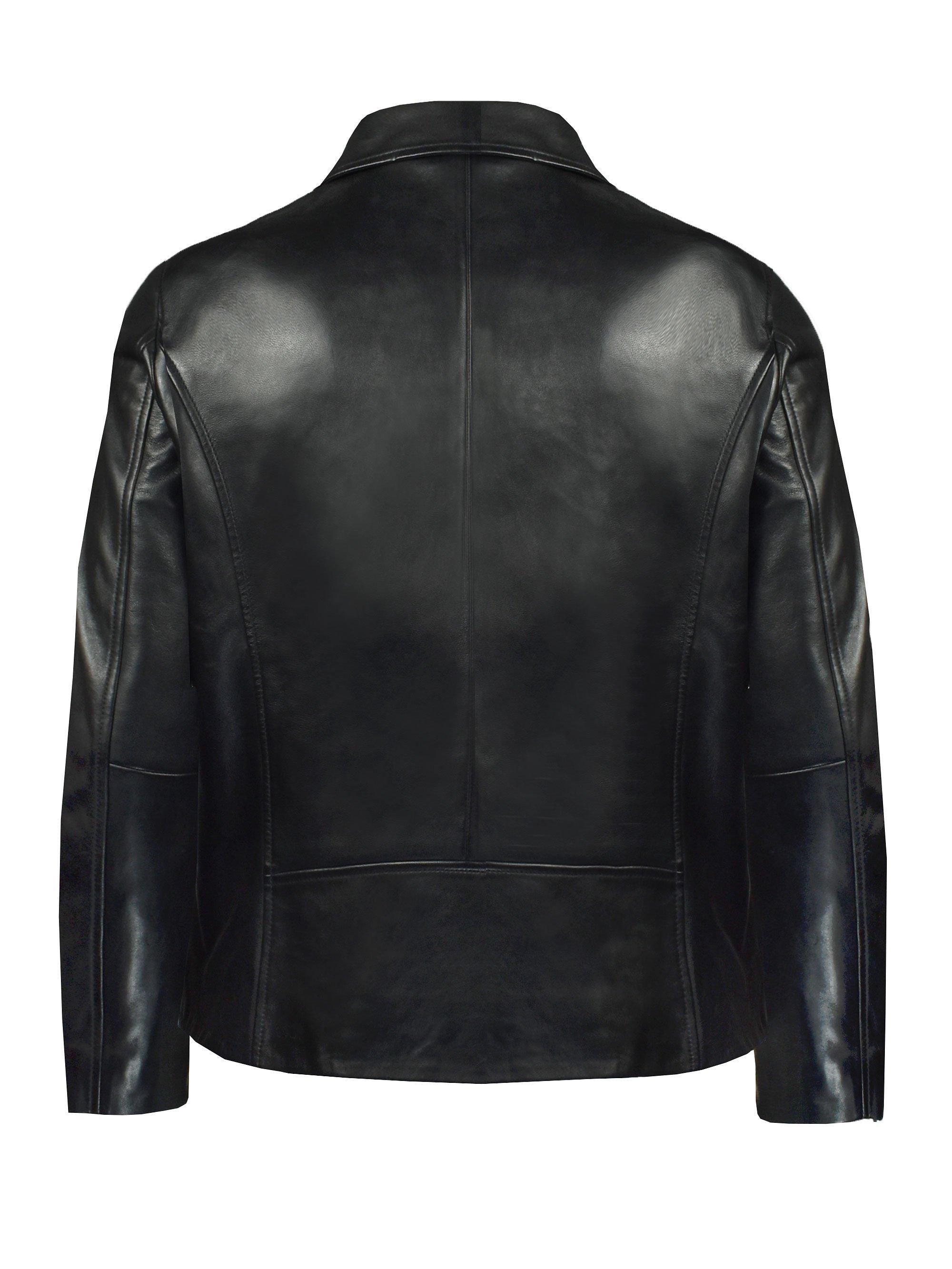 Product image 5 of 8, which shows Live Unlimited Curve Leather Jacket, Black, 12