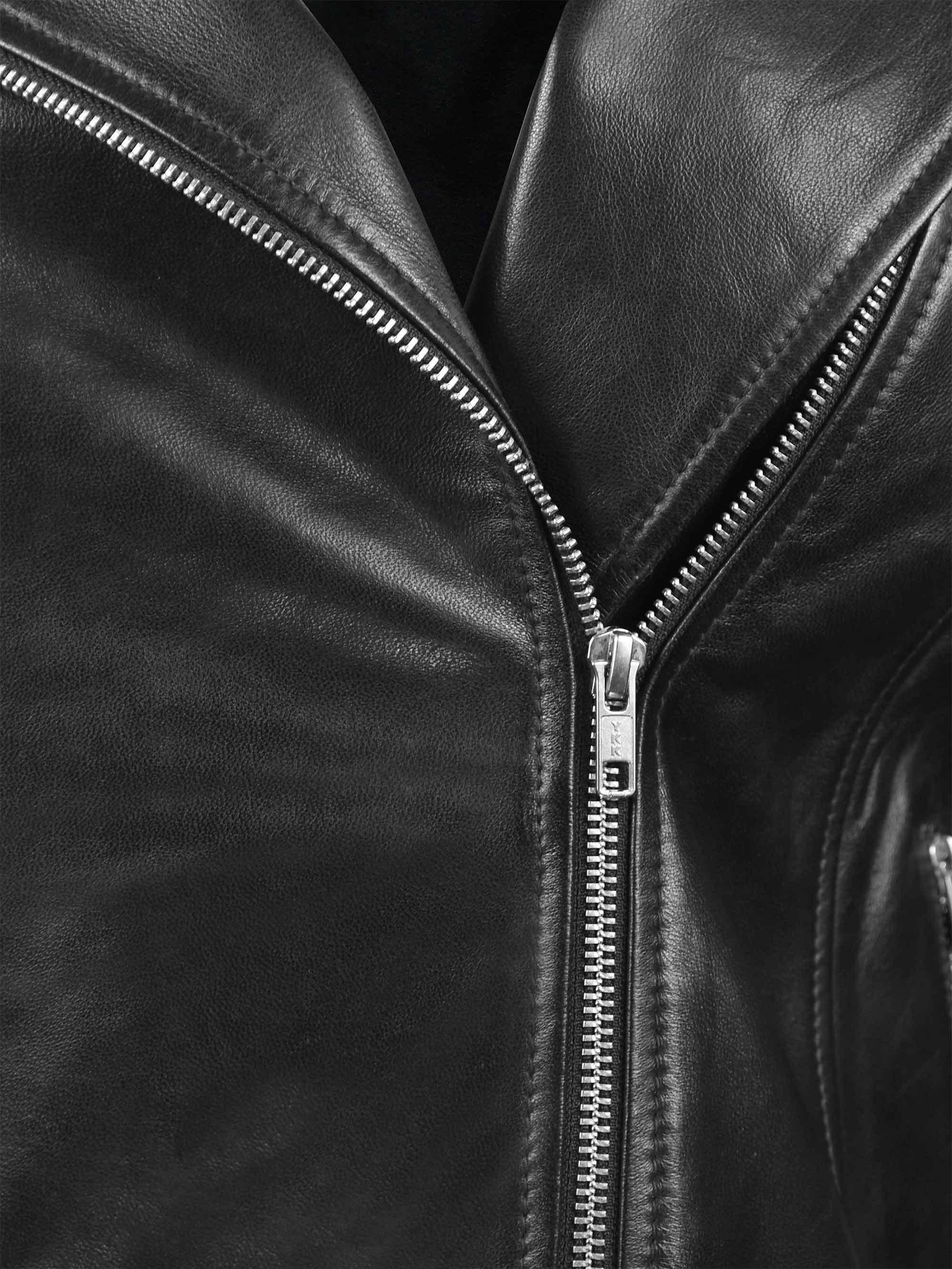 Product image 6 of 8, which shows Live Unlimited Curve Leather Jacket, Black, 12