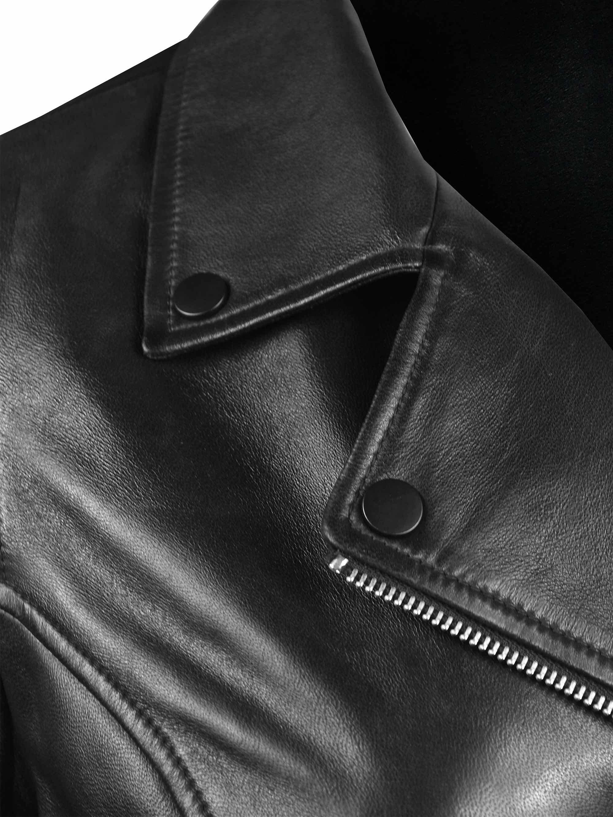 Product image 7 of 8, which shows Live Unlimited Curve Leather Jacket, Black, 12