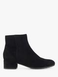 Dune Pippie Suede Block Heel Ankle Boots, Black