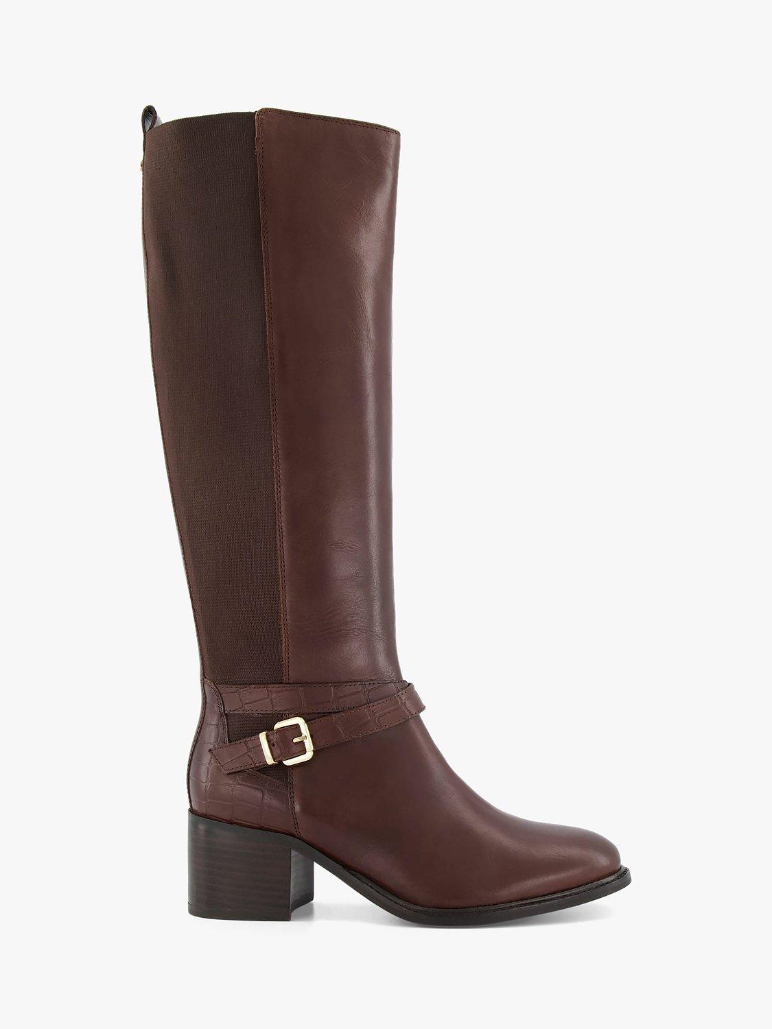 Dune Tildings Leather Buckle Detail Knee High Boots