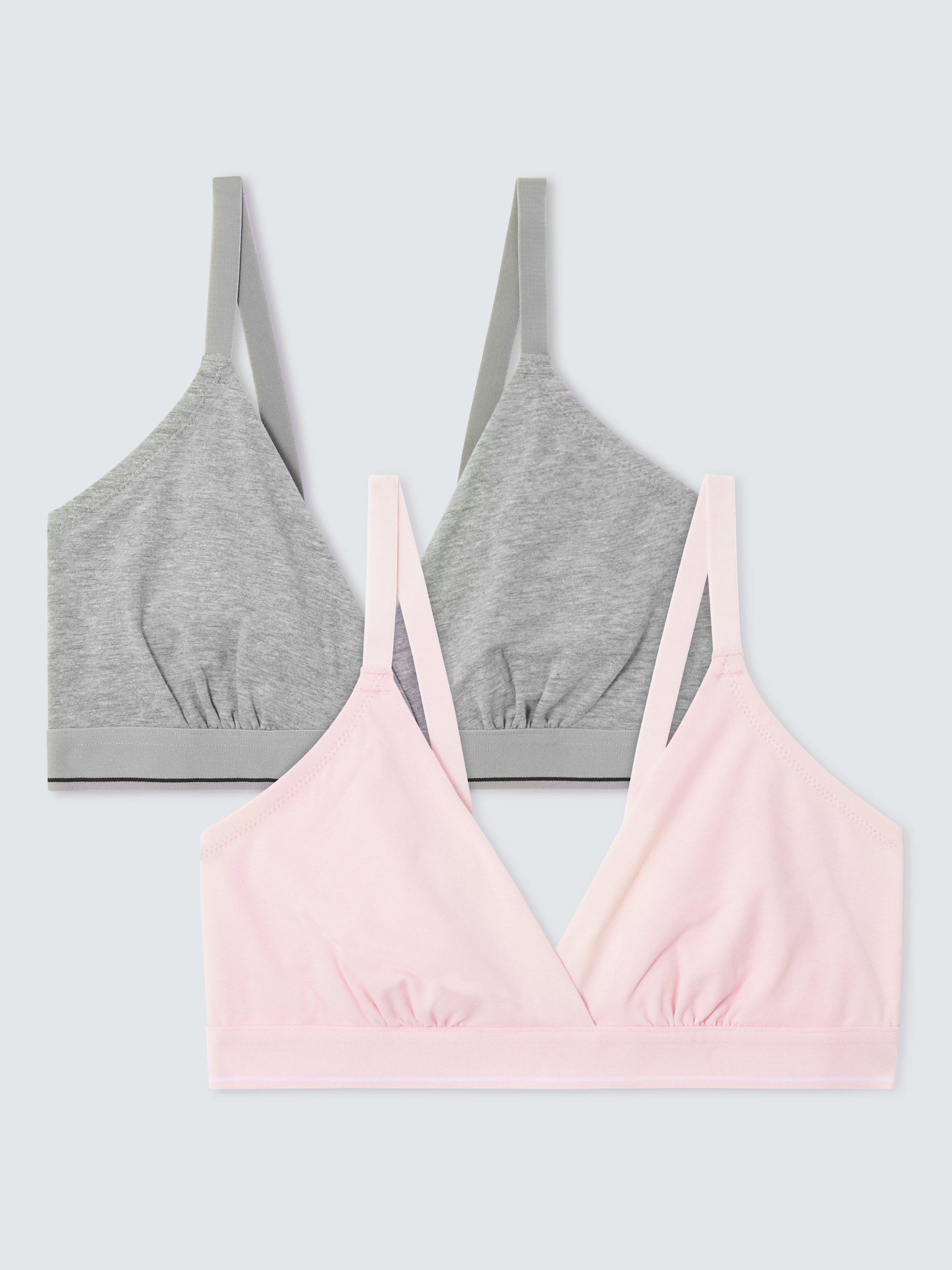 John Lewis Layla Nursing Bra, Pack of 2, Grey/Petal Pink
