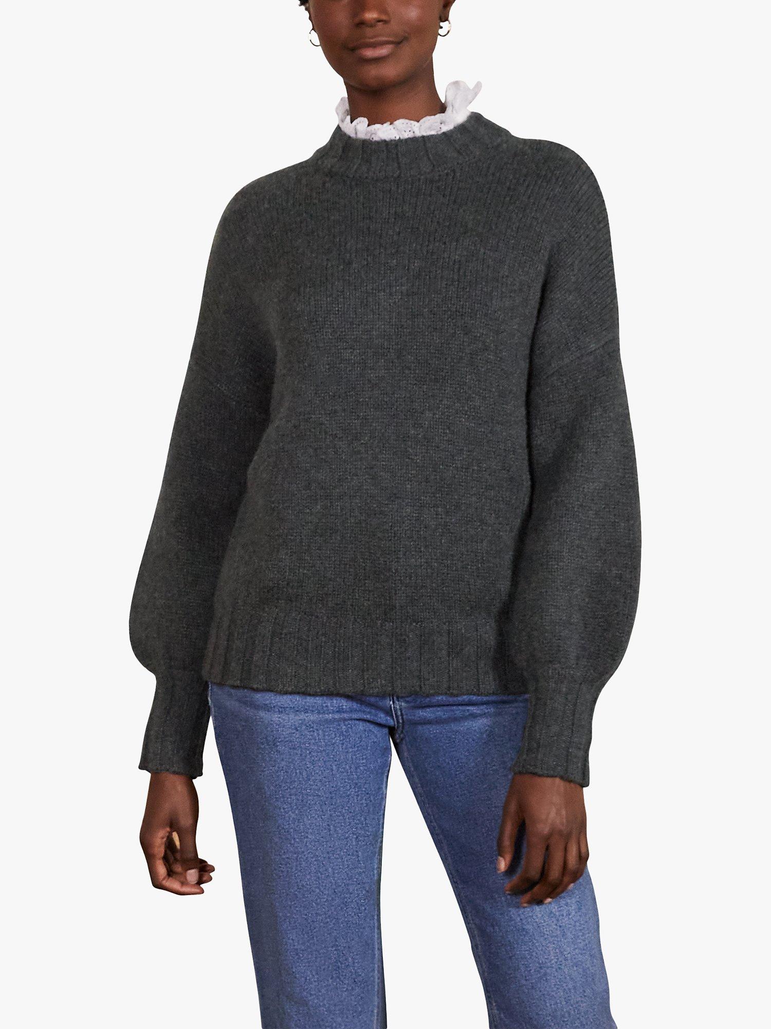 Boden Diana Chunky Cashmere Jumper, Charcoal