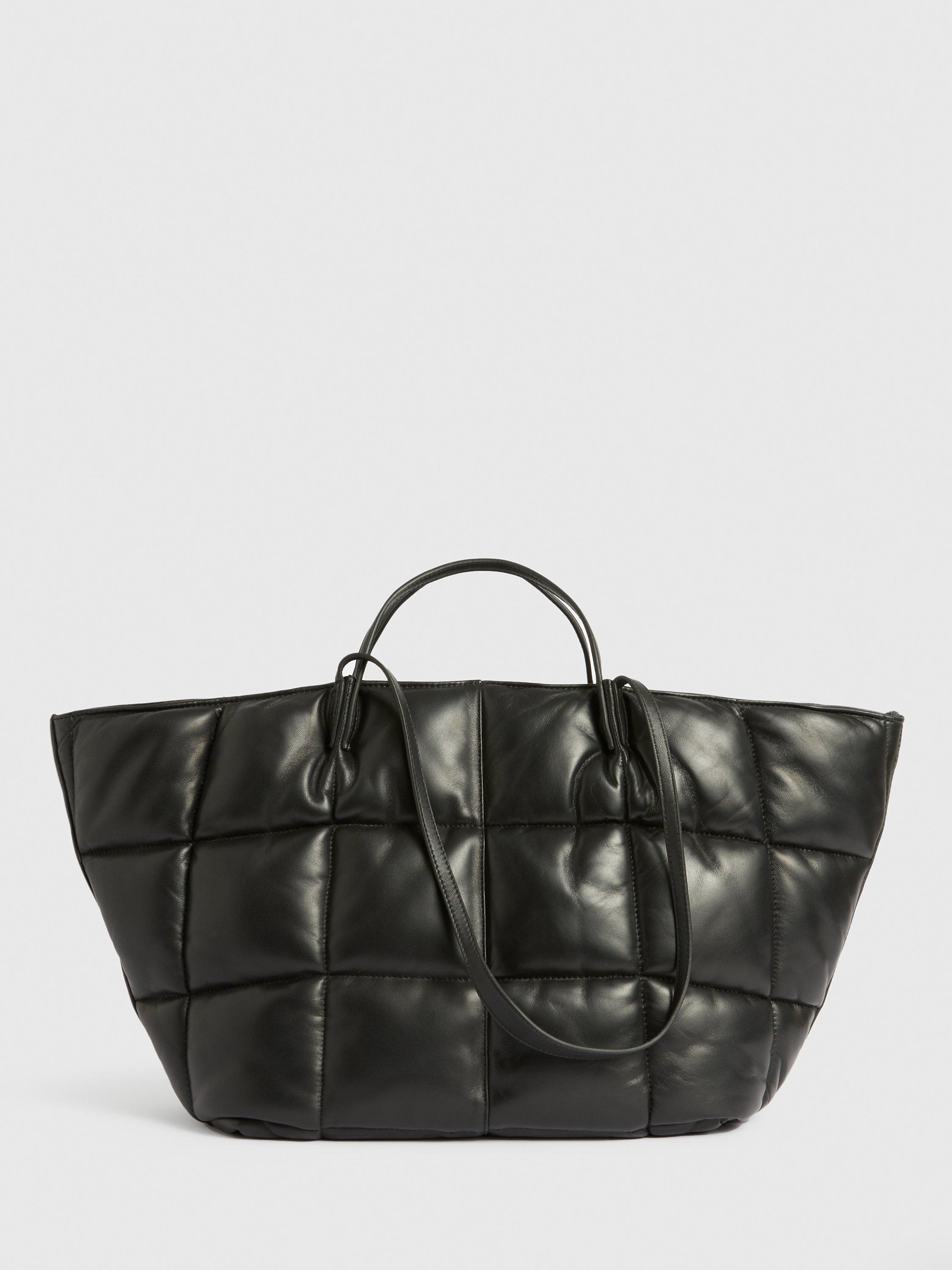 AllSaints Nadaline East to West Quilted Leather Tote Bag