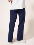 White Stuff Dolce Organic Cotton Wide Leg Joggers, Navy