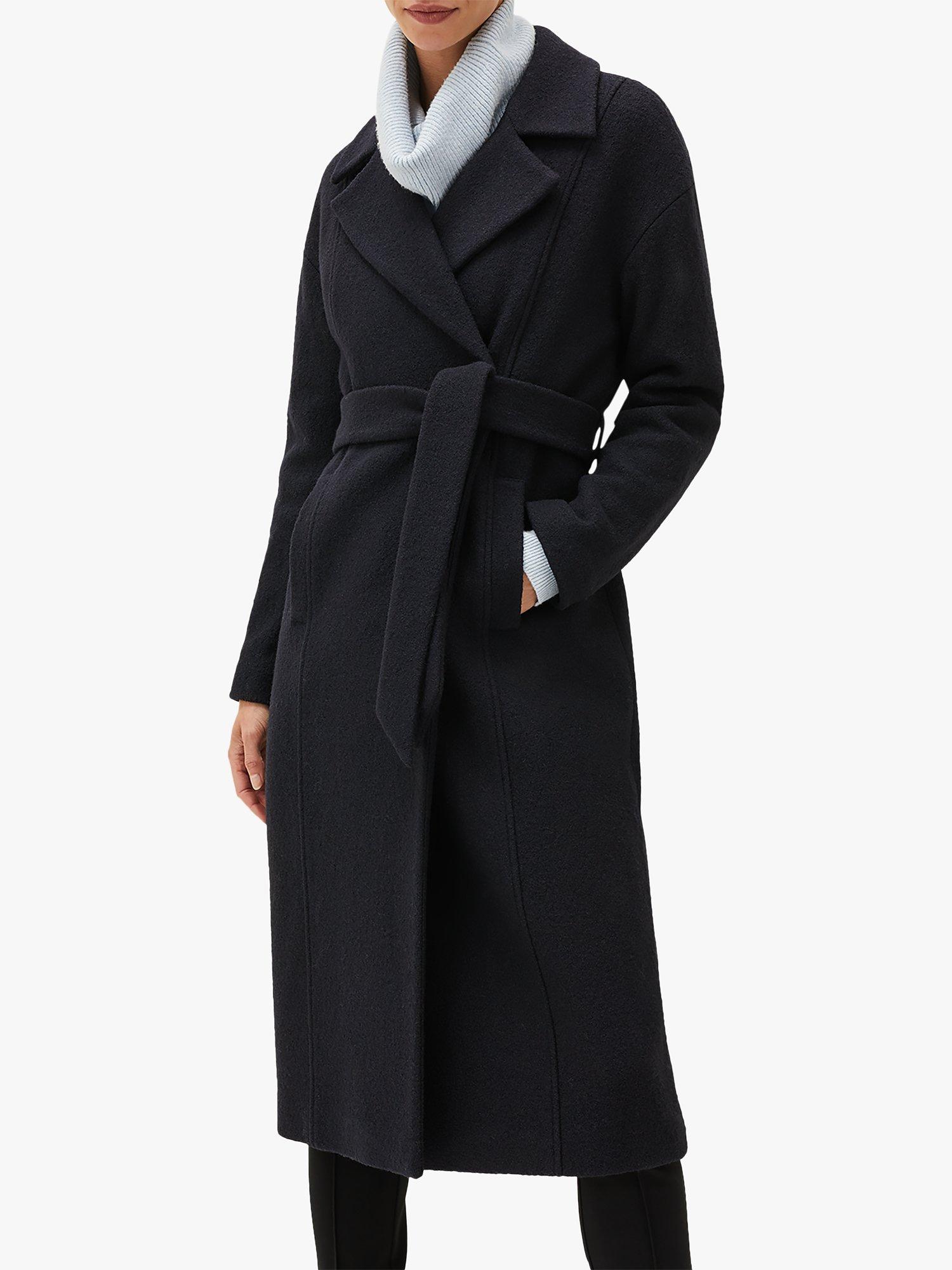 Phase Eight Carlotta Wrap Wool Blend Coat, Navy
