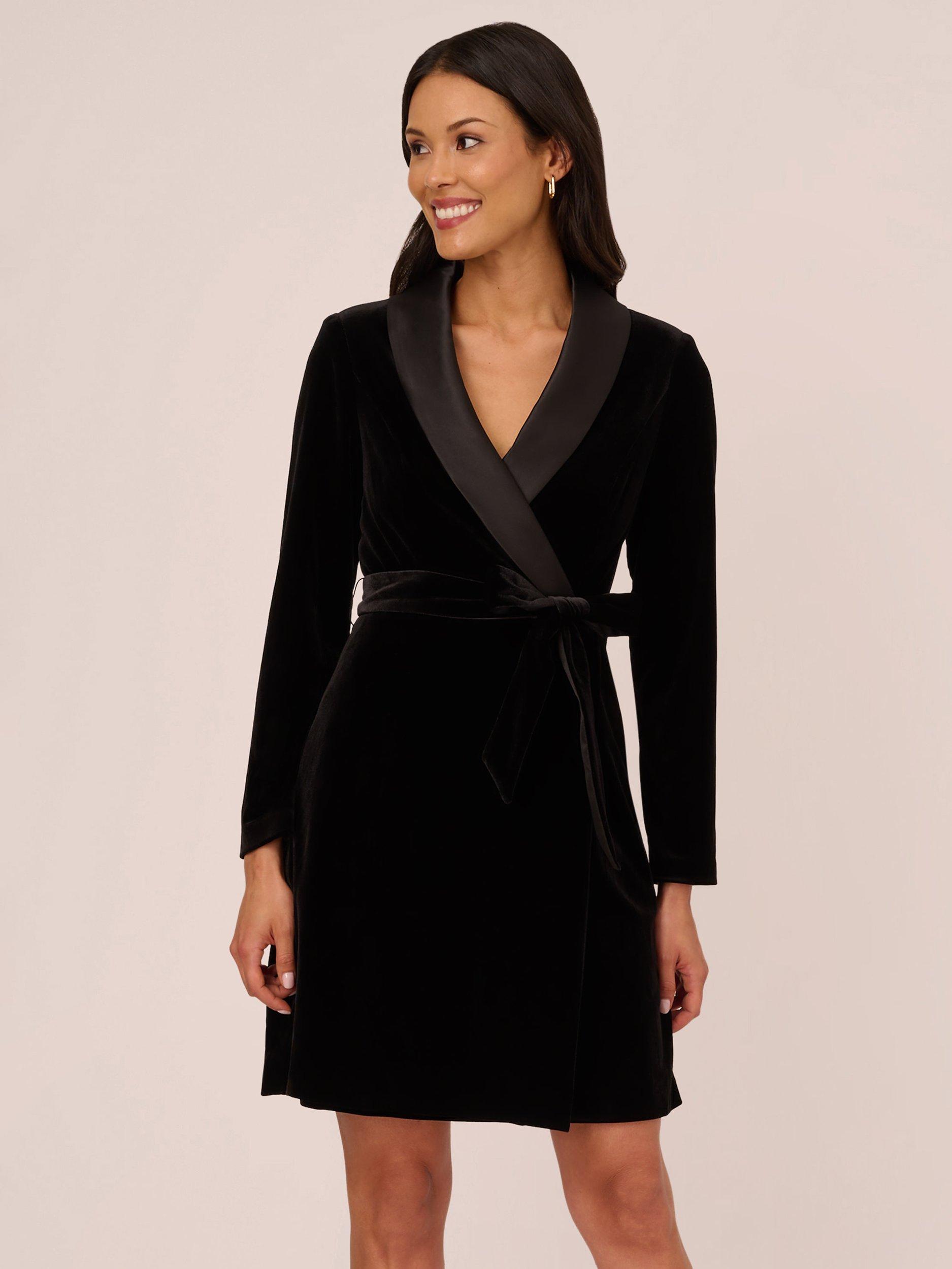 Adrianna Papell Velvet Tuxedo Dress