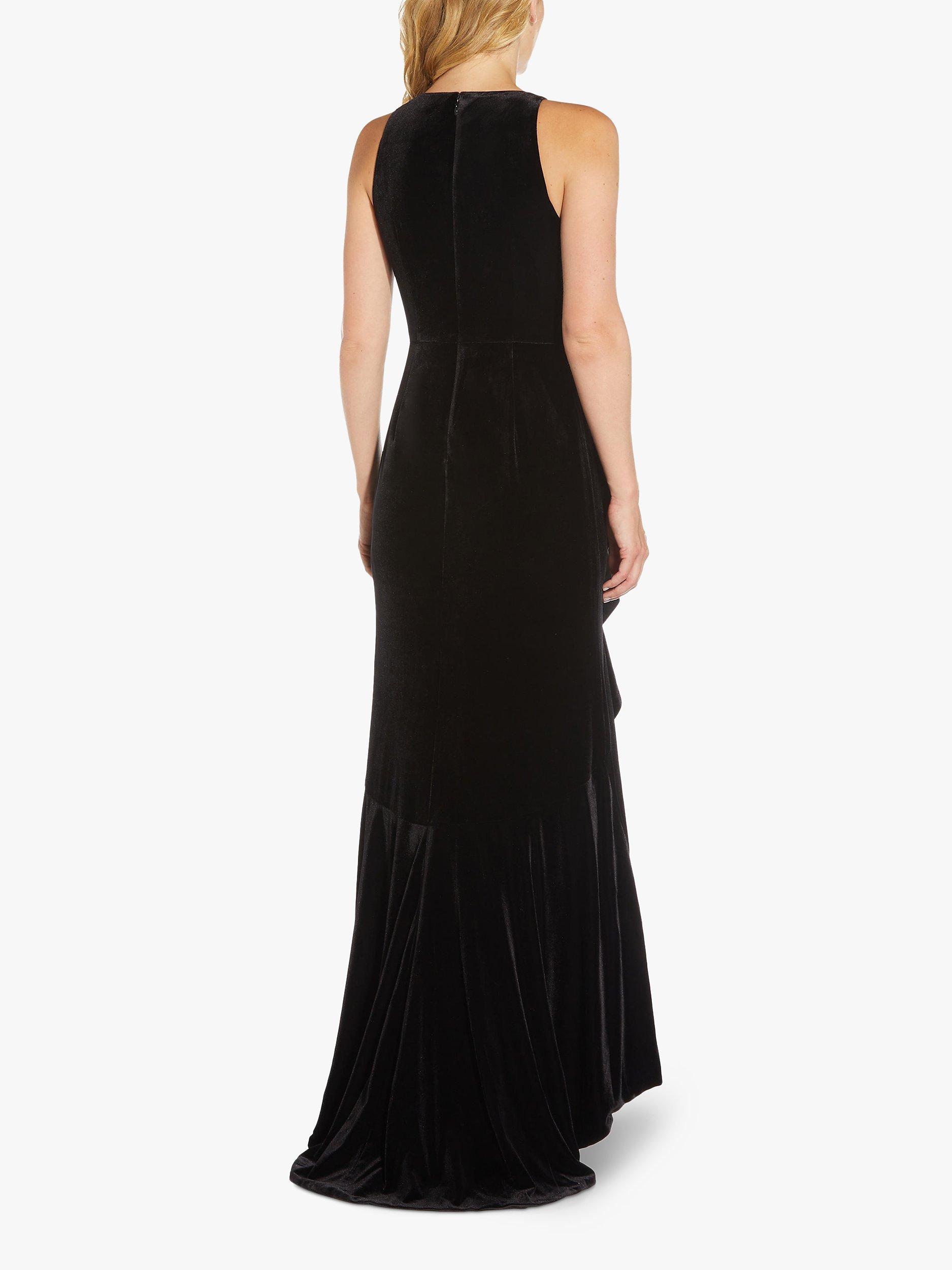 Product image 2 of 5, which shows Adrianna Papell Velvet Cascade Maxi Dress, Black, 6