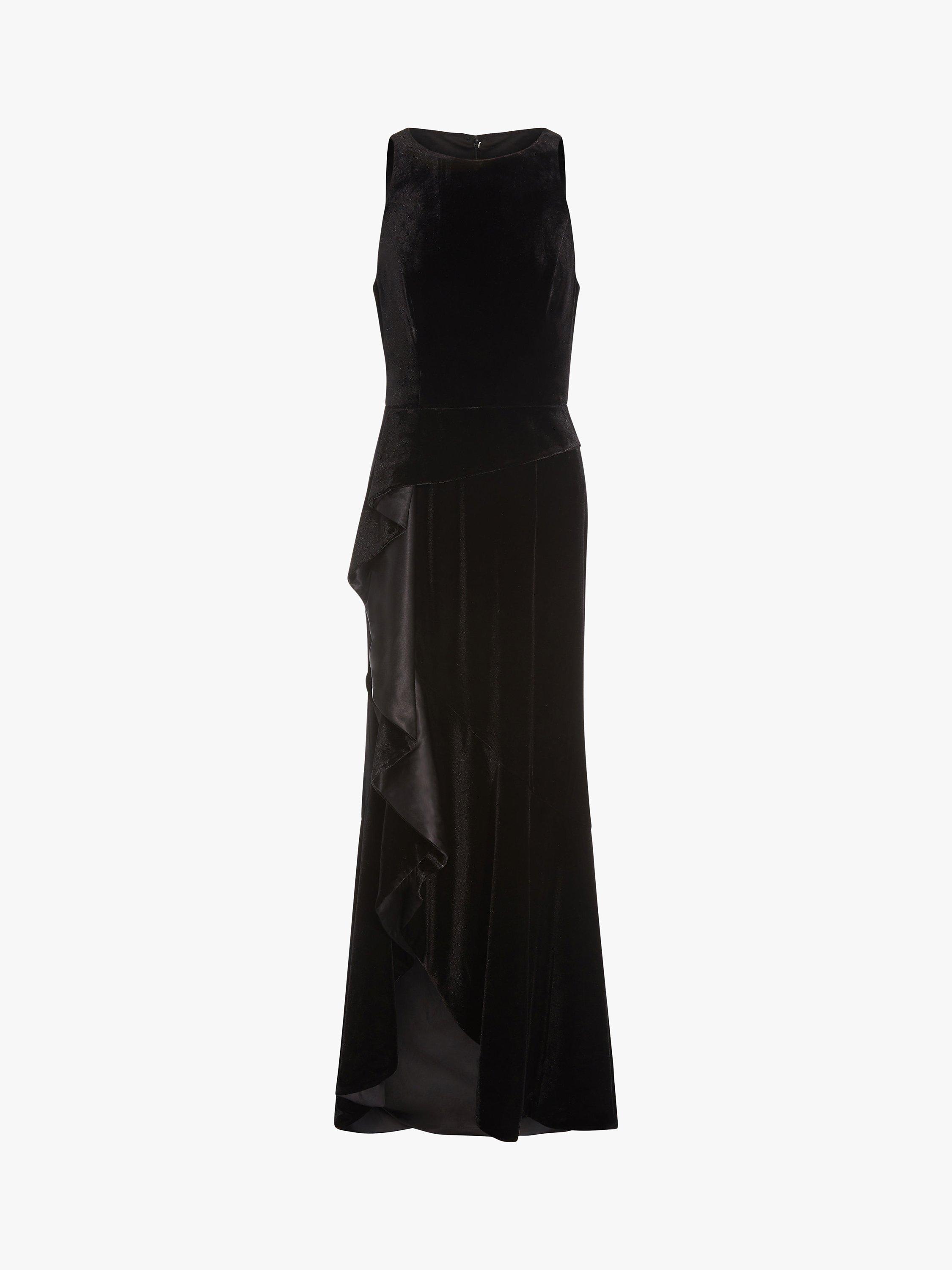 Product image 4 of 5, which shows Adrianna Papell Velvet Cascade Maxi Dress, Black, 6