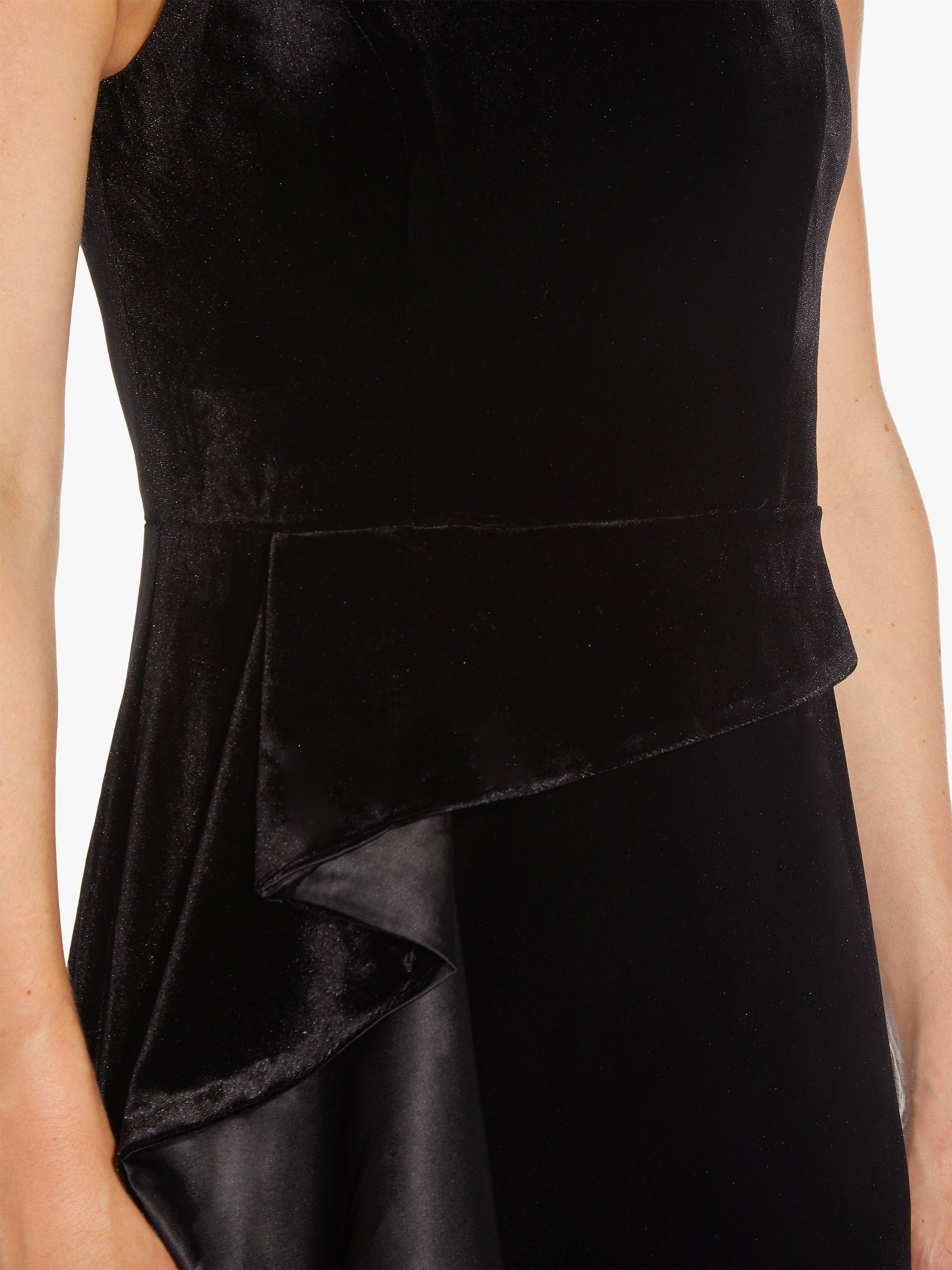 Product image 5 of 5, which shows Adrianna Papell Velvet Cascade Maxi Dress, Black, 6