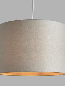 John Lewis Sophia Pure Linen Drum Lampshade, Grey