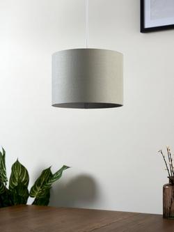 John Lewis Sophia Pure Linen Drum Lampshade - view 2, Grey