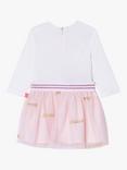 Billieblush Baby Unicorn Logo Dress, Ivory/Pink