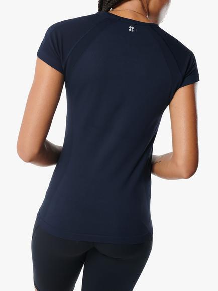 Sweaty Betty Athlete Running Top, Navy - view 2, Navy