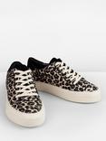 HUSH Alston Leather Leopard Print Trainers