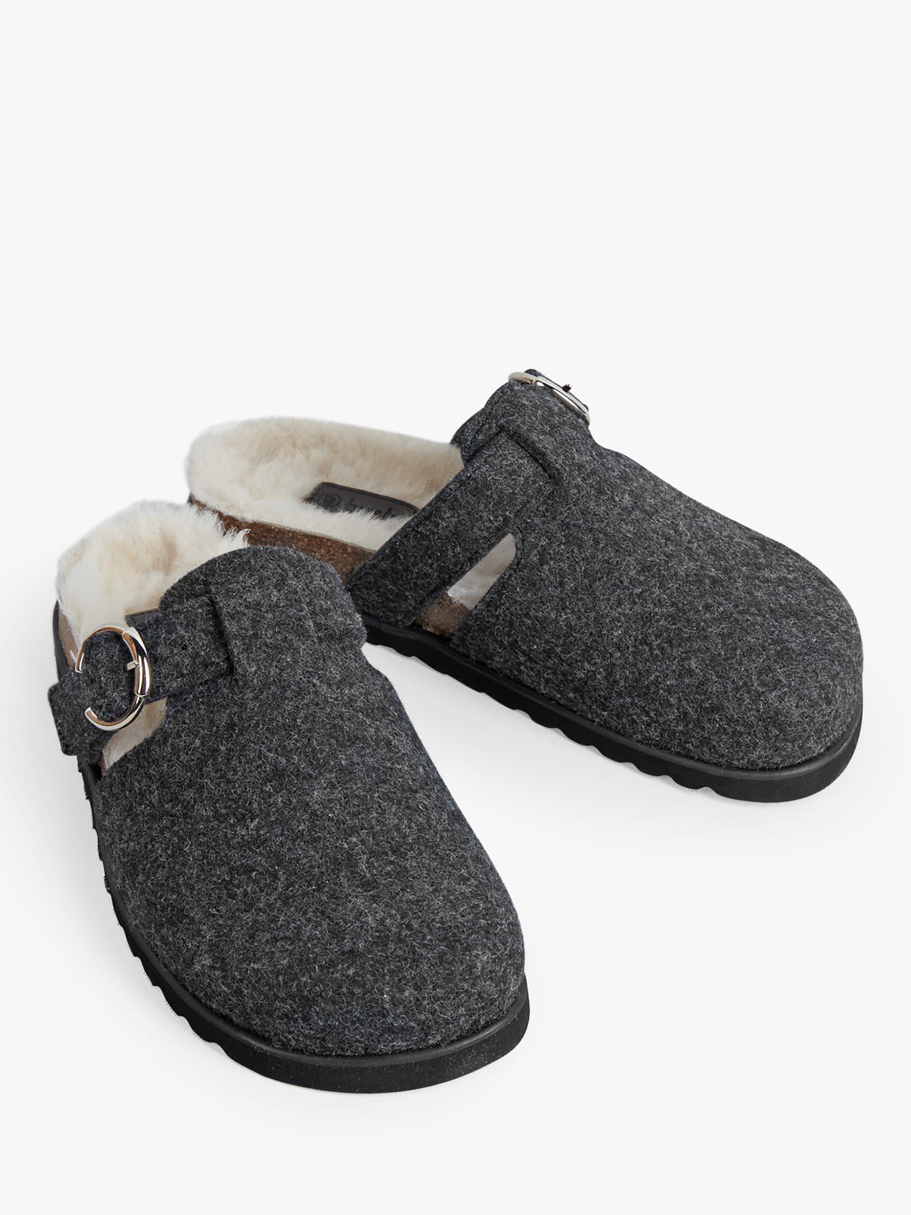 HUSH Lynton Sheepskin Lined Slippers, Grey