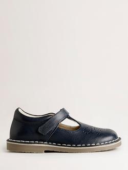 Mini Boden Children's Leather T-Bar Flats, Navy