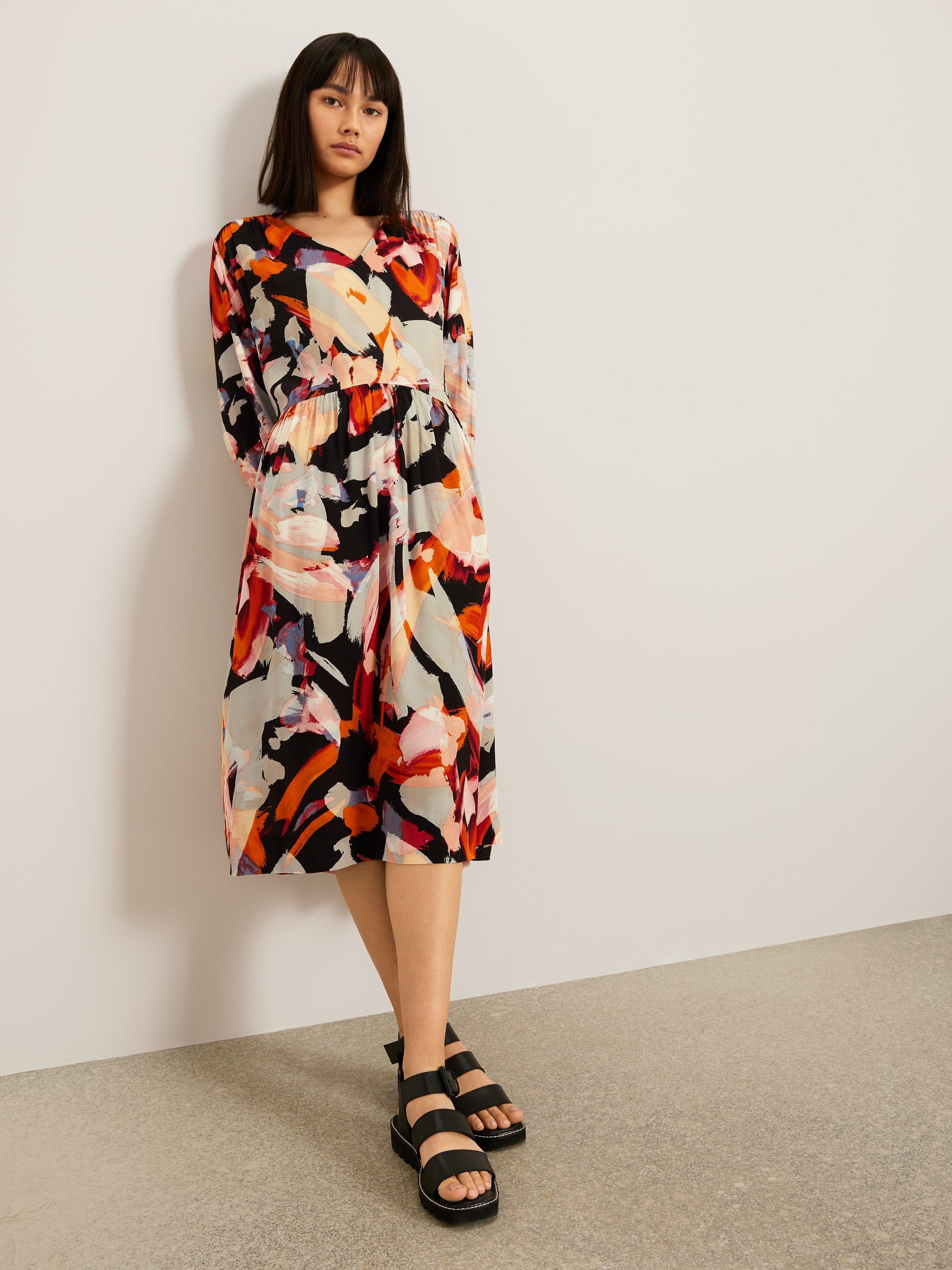 Kin Brushstroke Floral Dress, Multi