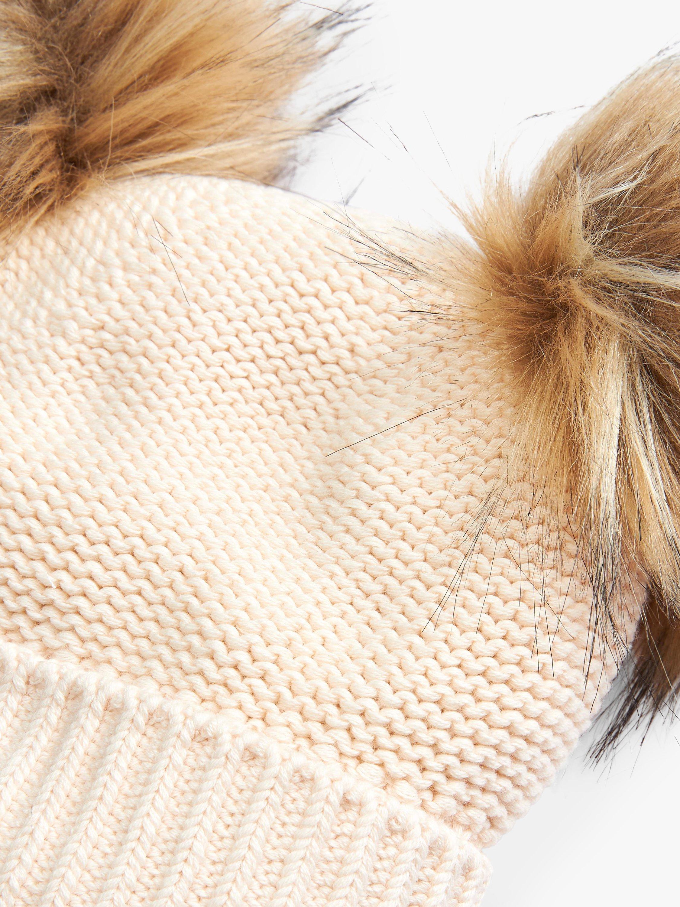 Product image 3 of 3, which shows The Little Tailor Kids' Pom Pom Hat, Pink, 0-6 months