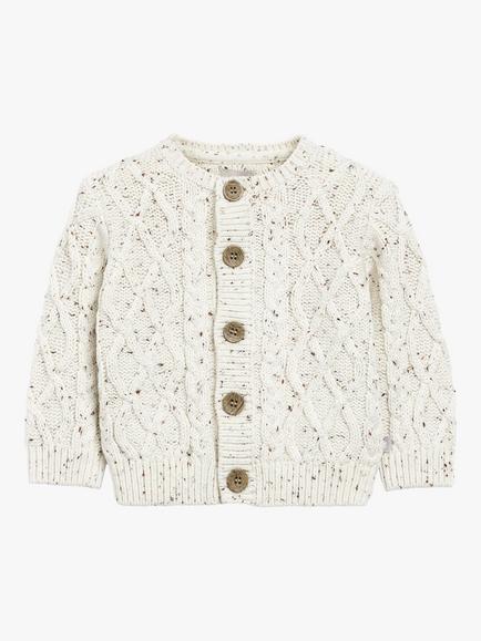 The Little Tailor Cable Knit Cardigan, Oatmeal
