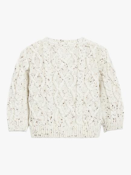 The Little Tailor Cable Knit Cardigan - view 2, Oatmeal