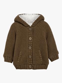 The Little Tailor Plushed Lined Baby Cotton Pom Pom Coat - view 2, Brown