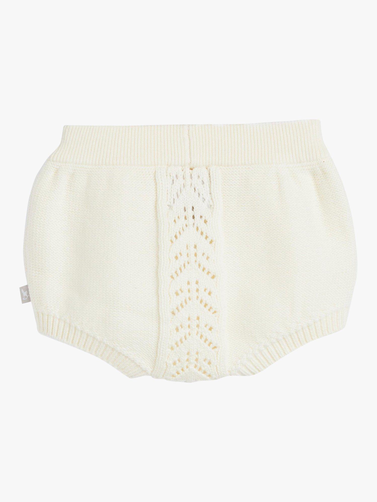 Product image 6 of 9, which shows The Little Tailor Baby Three Piece Cardigan, Bloomer & Bonnet Set, Cream, 6-9 months