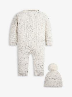The Little Tailor Baby Two Piece Romper & Hat Set, Oatmeal