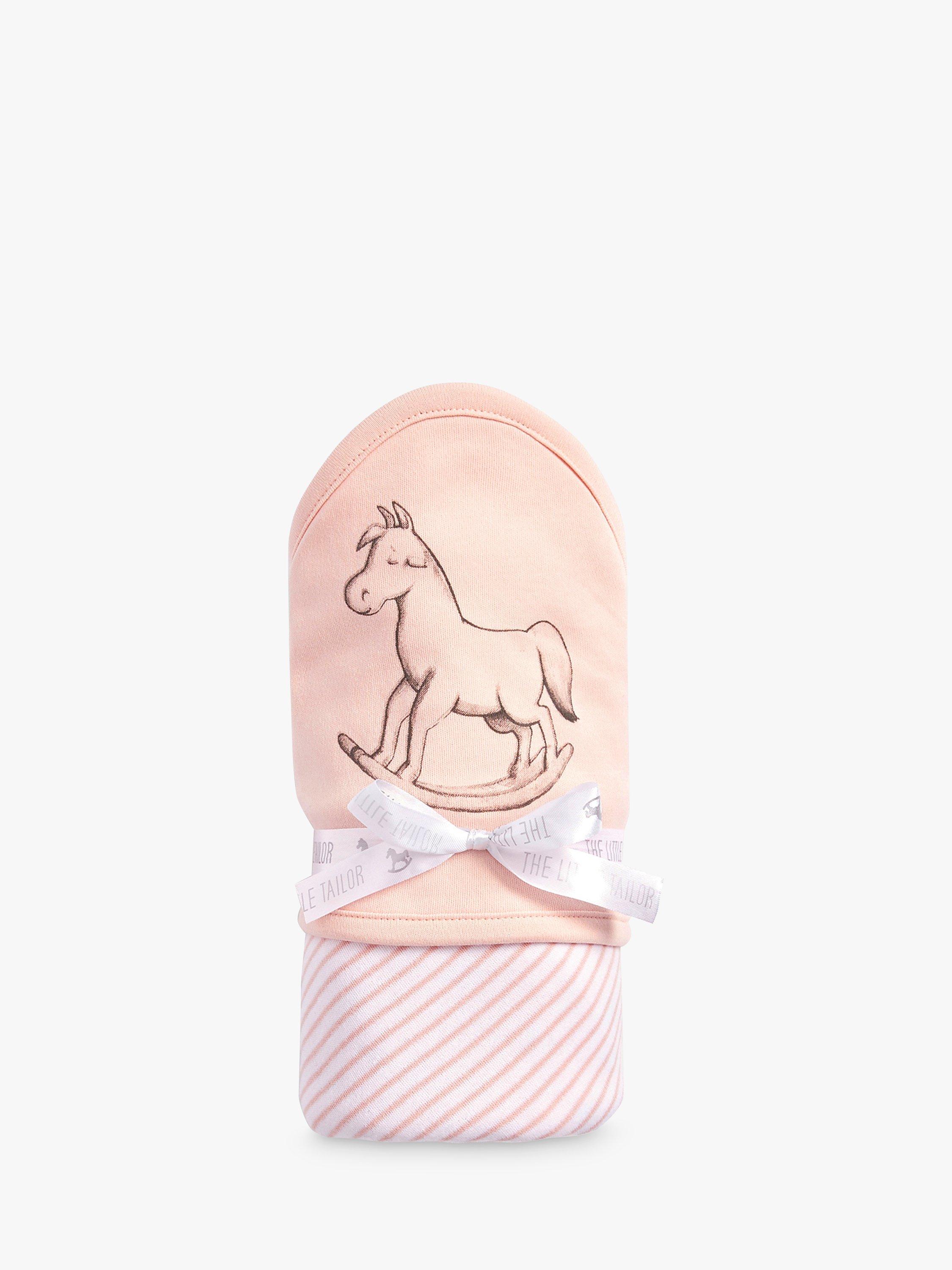 Product image 6 of 11, which shows The Little Tailor Baby Super Soft Jersey Sleepsuit, Hat, Blanket, Comforter And Booties Set, Pink, 3-6 months